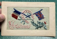 WW1 Silk Postcard Christmas