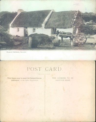 Peasant cottage and cart - , in