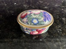 Royal Doulton Orchard Hill Flowers Trinket Box Fine Bone China Rare Mint 