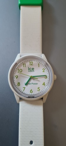Solar powered ice watch white - powered,