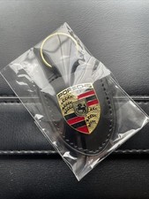 Porsche Black Leather Crest