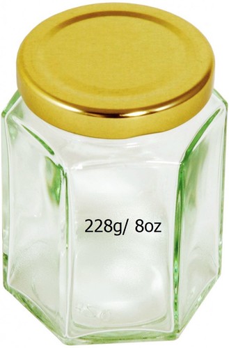 Hexagonal storage jar - hexagonal, glass