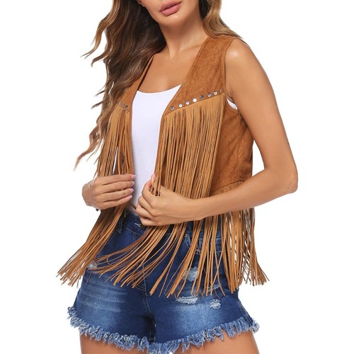 Women fringe vest suedes - fringe,