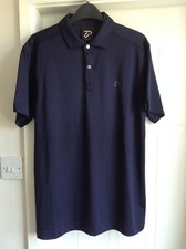Ian Poulter Golf Short Sleeved Polo Shirt Navy Blue Size Small