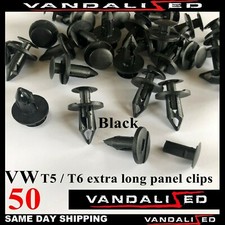 Longer Long Panel Clips VW Transporter 50 Black T4 T5 T6 Trim Van Carpet Camper