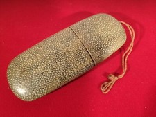 FINE COLLECTIBLE VICTORIAN ORIENTAL SHAGREEN SPECTACLE CASE & SPECTACLES c.1890