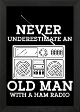 Ham Radio Old Man Framed Wall