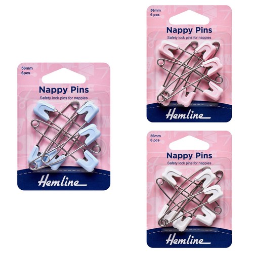 Hemline nappy pins 56mm - 56mm, –