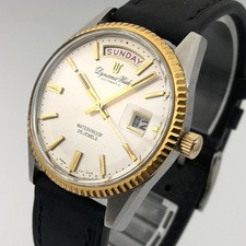 Vintage RICOH Dynamic Wide Automatic 25 Jewels Day-Date Japan Gold Bezel #2245