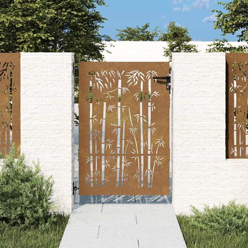 Corten steel garden gate - steel,