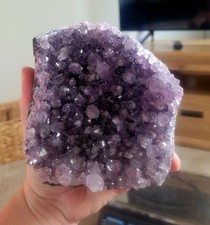 Large Natural Amethyst Druze Geode Quartz Crystal Cluster 1kg W22 10x12cm