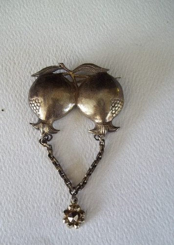Antique silver pomegranate - silver,