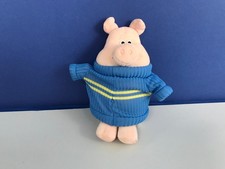 Timmy time Paxton pig plush soft blue jumper figure animal RARE SMALL 6” approx