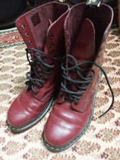 Dr. Martens 1490 10 Hole Eyelet Boots Cherry Red/Oxblood/Burgundy UK9 EU43