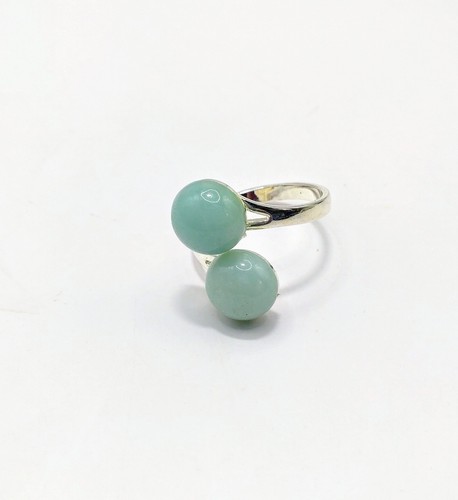Gemstone ring silver - ring, plated