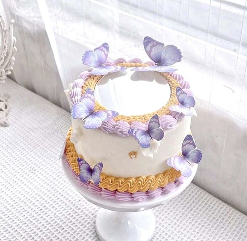 Purple lilac butterfly cake - purple,
