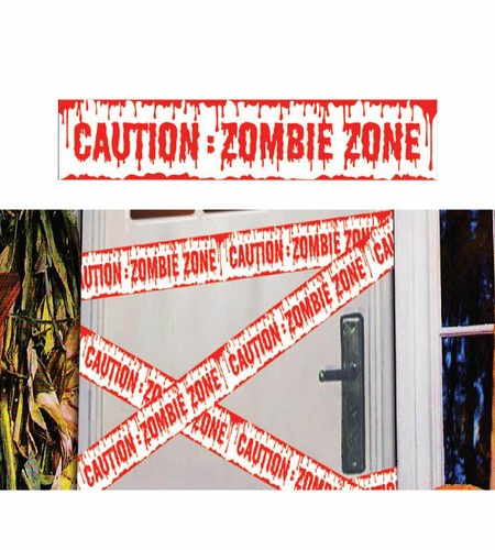 Caution zombie zone tape blood - zone,
