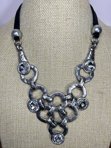 Modernist hammered silver tone - hammered,