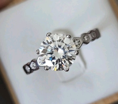 2ct round moissanite ring s925 - 2ct,