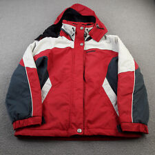 Schoffel Womens Jacket Small 10 Pink White Ski Skiing Hooded Ladies Zip Coat