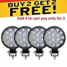 12V 24V Offroad Round 3" LED Work Light Bar Flood Spot Lights Driving Fog Lamp