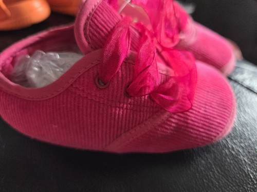 Pink cordroy baby pram shoes - ,