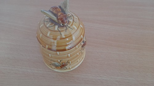 Vintage glazed ceramic - , lidded
