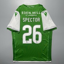 HIBERNIAN MACRON 2019/2020 FOOTBALL HOME JERSEY #26 JONATHAN SPECTOR SIZE...
