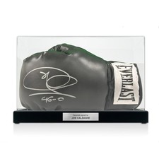 Joe Calzaghe Signed Black Boxing Glove. Display Case With Plaque
