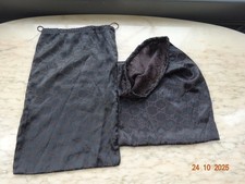 Pair of Gucci  GG print silky dark brown dust bag