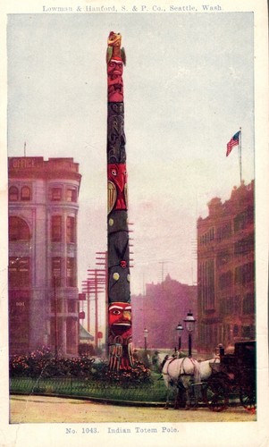 Totem pole postcard indian - totem,