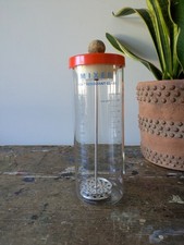 Vintage Retro Pyrex Heat Resistant Glass Mixer Hot Drinks Measure - Orange Lid