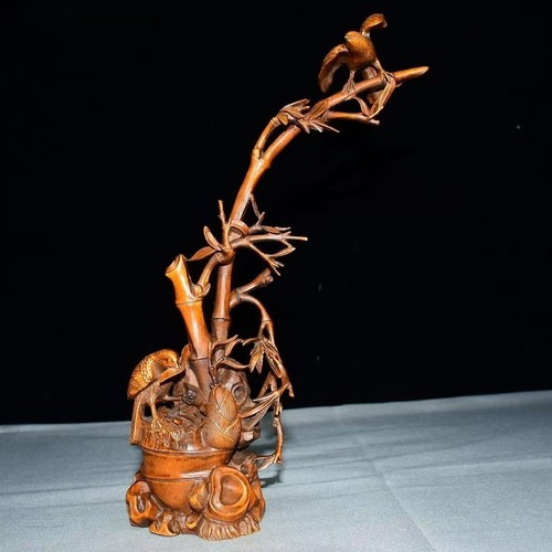 Vintage chinese boxwood - 10-in,