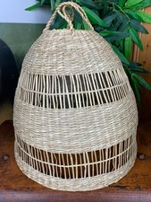 IKEA TORARED WICKER BOHEMIAN BASKET PENDANT CELING LIGHT FITTING SHADE 16" H