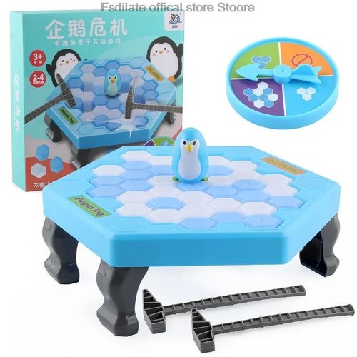 Penguin breaking ice table - ice,