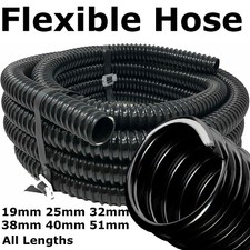 BLACK CORRUGATED FLEXIBLE POND HOSE FISH GARDEN FILTER PUMP MARINE FLEXIBLE PIPE
