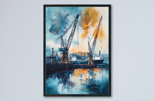 Belfast watercolor poster - watercolor,