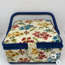 Square Sewing Box Cream Floral