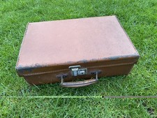 1940s ANTIQUE VINTAGE  SMALL BROWN SUITCASE TRAVEL CASE BAG HAND LUGGAGE RETRO