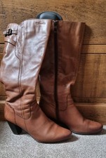 Tamaris Women's Brown Leather Boots Size 41 (7)