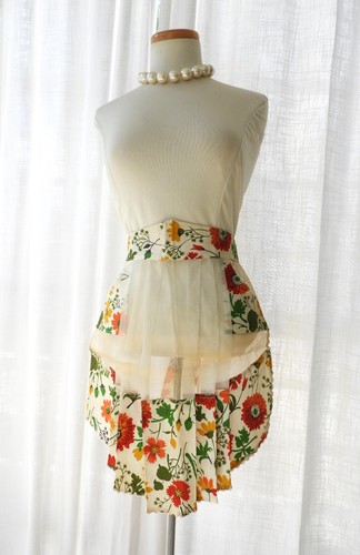 Vtg 1940 floral sheer - floral, &