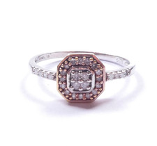 Ladies Diamond Cocktail Cluster Ring 925 Sterling Silver 1.5g UK Size N 1/2