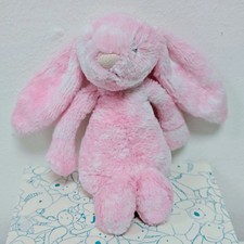 Jellycat Bashful Bunny Peony Small Pink and White Plush Soft Toy rare retired