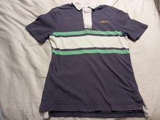 JACK WILLS Rugby Shirt Mens Large 20.5 p2p Blue Grey Classic JWRC Short Sleeve