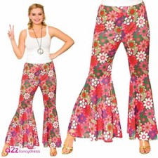 Adult Pink Flower Hippie Pants