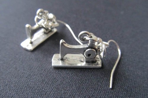 Sewing machine earrings - sewing,