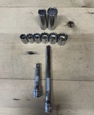 Halfords 3/8 Socket Set & Extensions, Excellent Condition, Workshop Clear Out