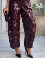 Zara Sequinned Barrel Trousers