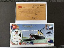 Titanic First Class Ticket The Reverend Stuart Holden Reprint +Titanic FDC Stamp