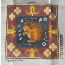 Craft Collection Squirrel Cushion Tapestry Kit Paterna Wool Checked VGC UNUSED